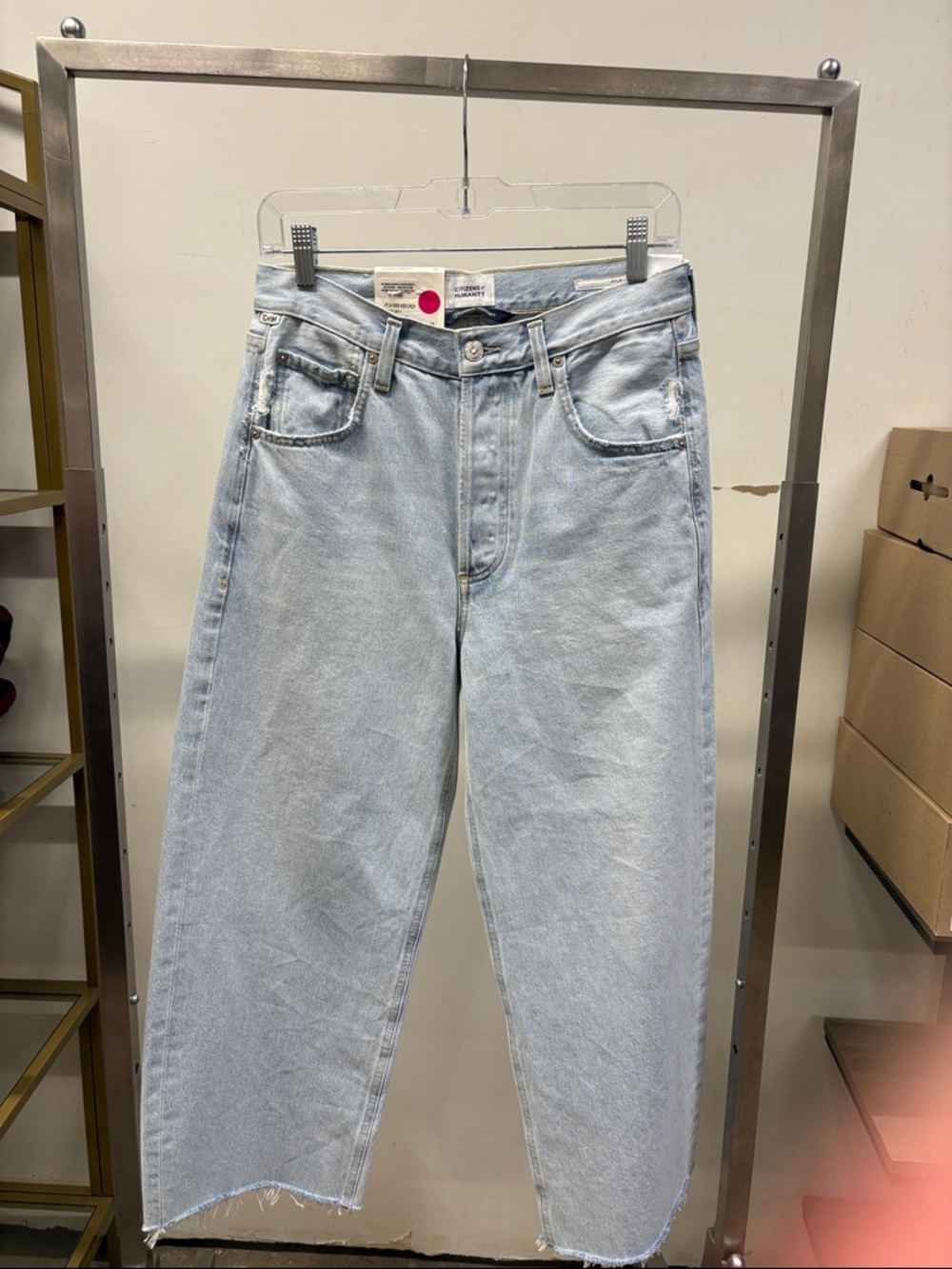 Citizens Of Humanity Light Blue Raw Hem Crop Jeans